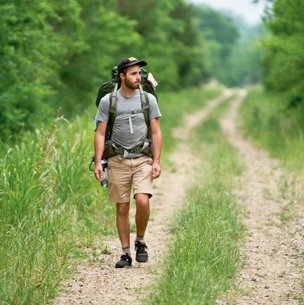 Man hiking the Northeast Texas Trail