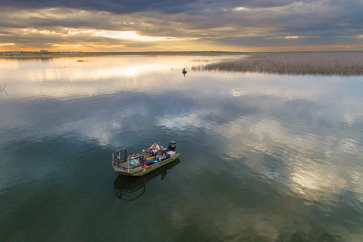 Boat on O.H. Ivie Lake