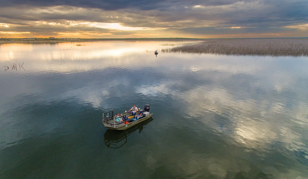 Boat on O.H. Ivie Lake