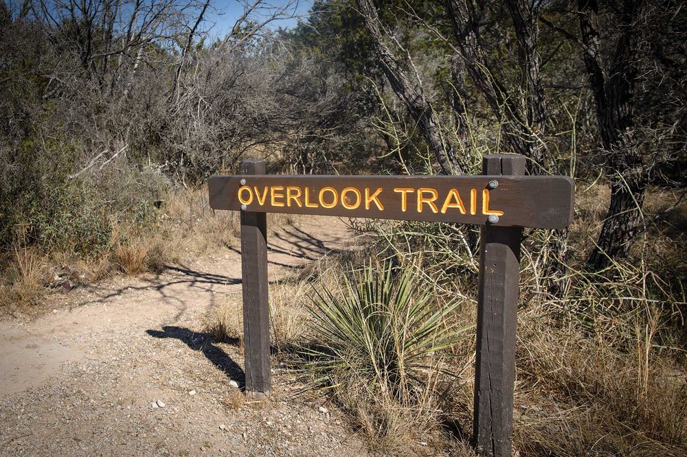 Overlook Tail sign at the trail head.