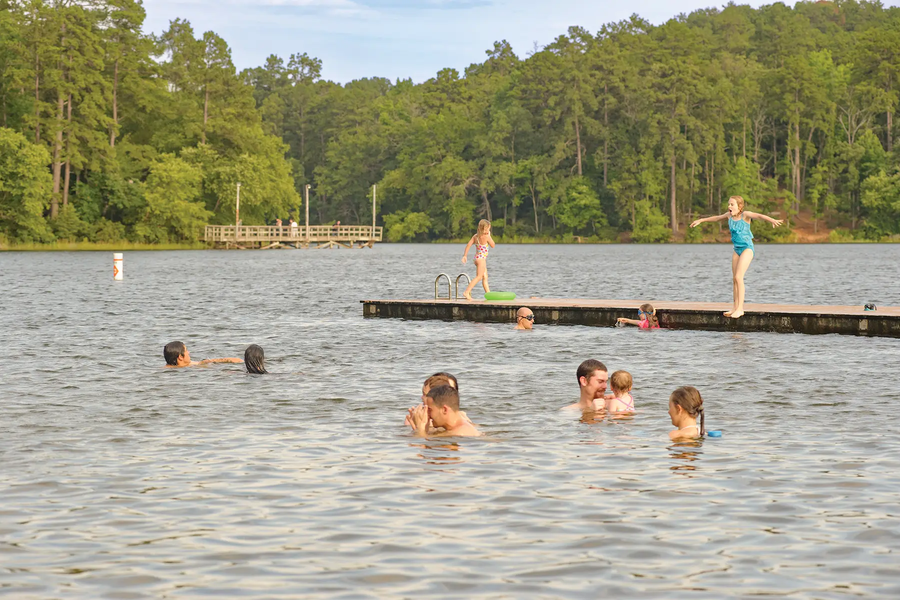 People Swimming in the lake at Tyler State Park