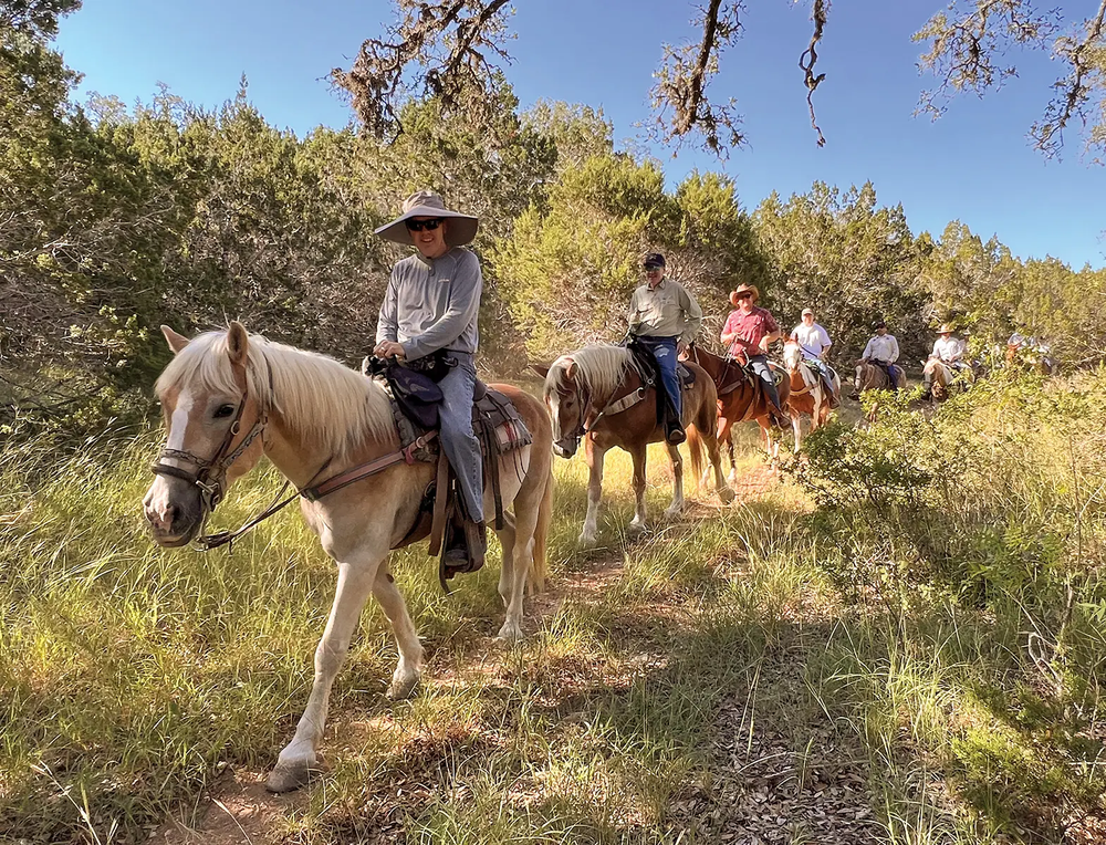 People on horseback on a trail