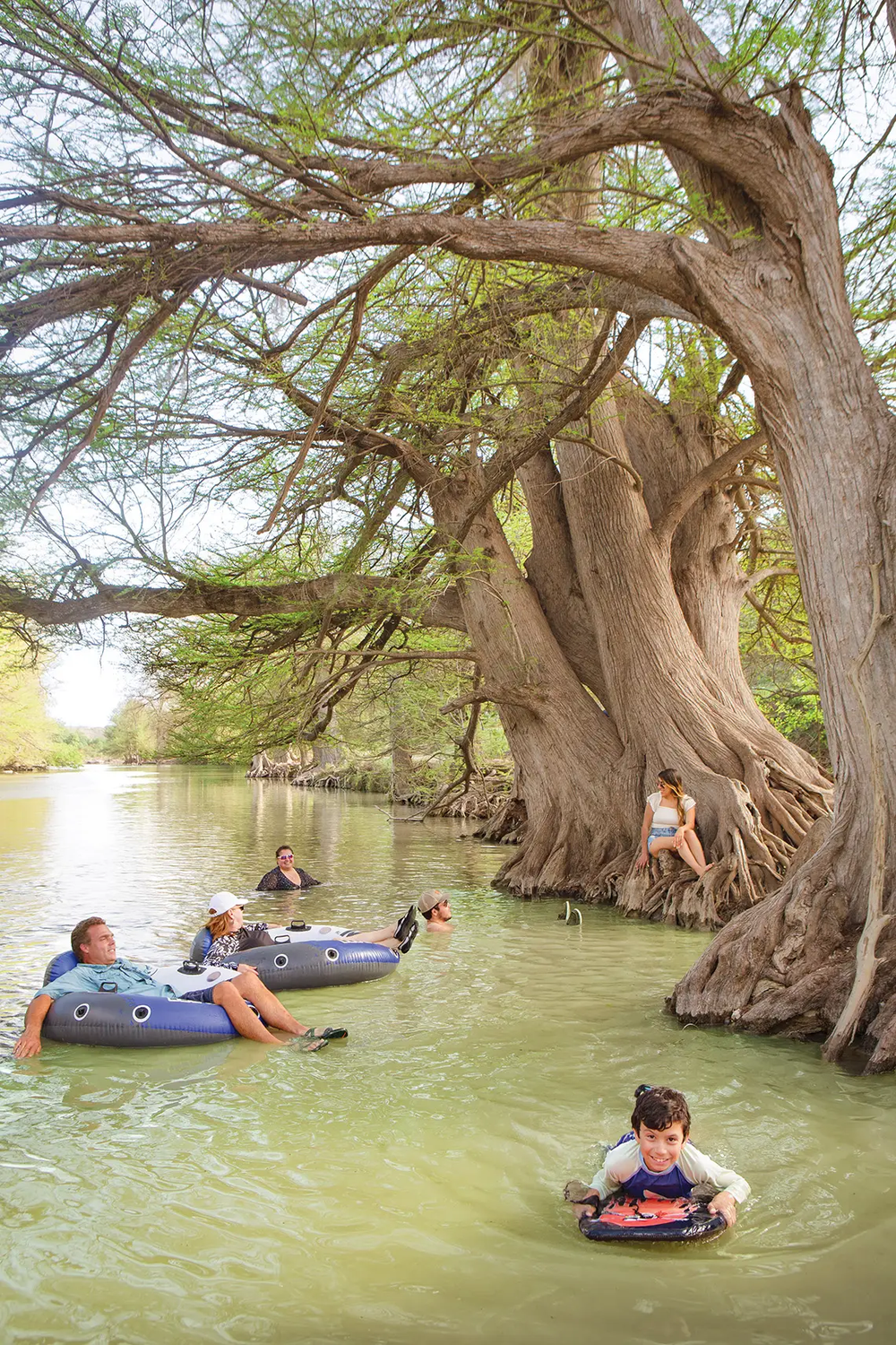 People swimming at Guadalupe River State Park