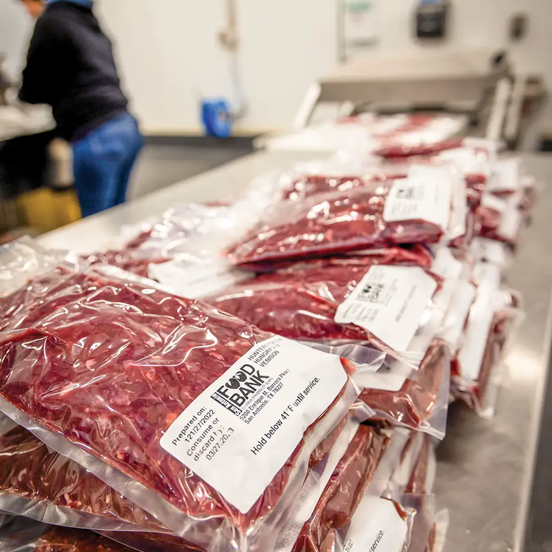 Processed deer meet bagged up for the hungry