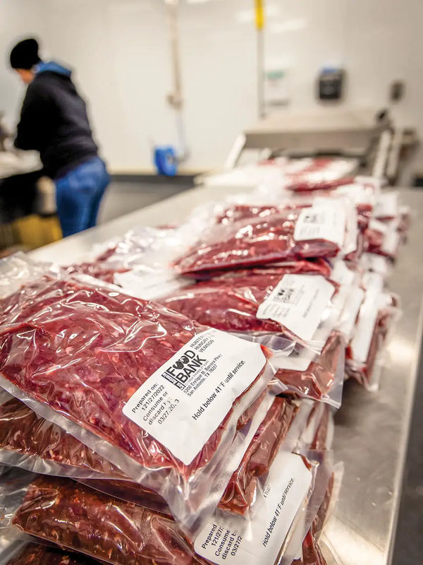 Processed deer meet bagged up for the hungry
