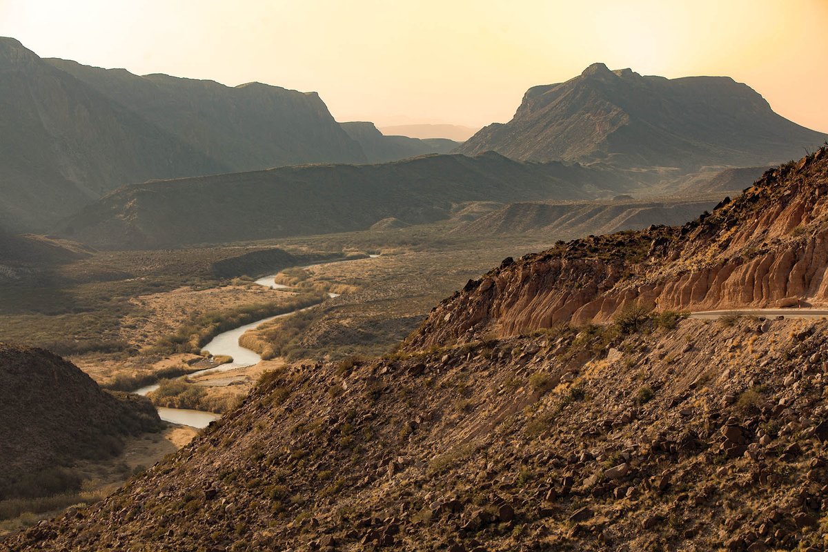 Rio Grande river flowing through the mountains.