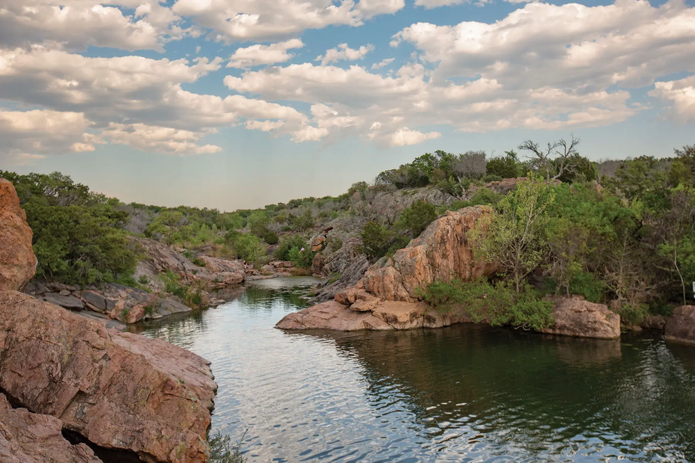 Rock formations at Inks Lake state park