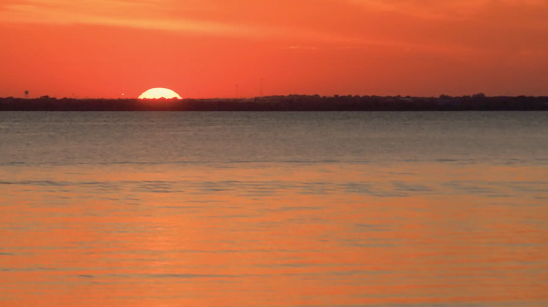 the sunset over Ray Roberts lake