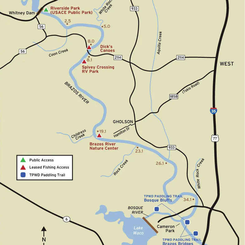 Brazos River map