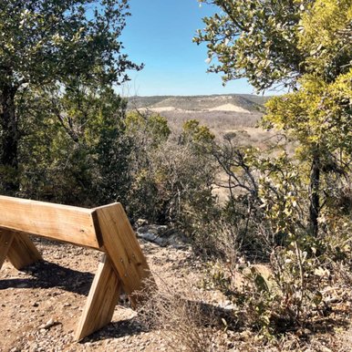 Sitting bench on the overlook trail.