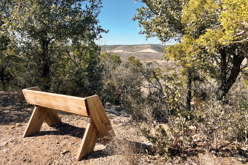Sitting bench on the overlook trail.