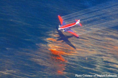Plane flying over The Gulf