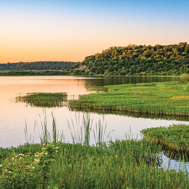 Tucker Lake at sunset in Palo Pinto Mountain State Park