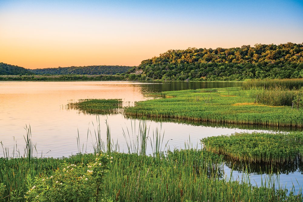 Tucker Lake at sunset in Palo Pinto Mountain State Park