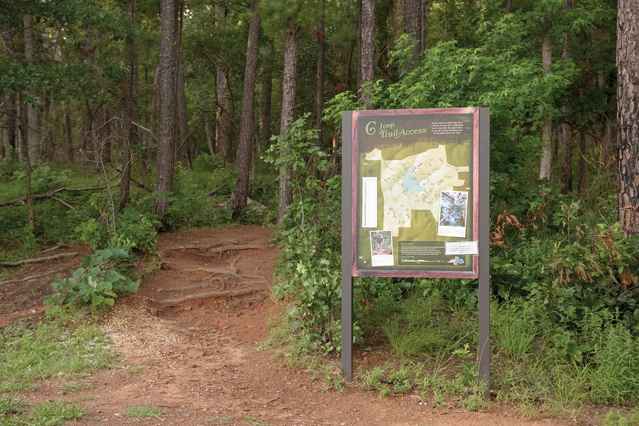 Tyler State Park Trail Head Sign