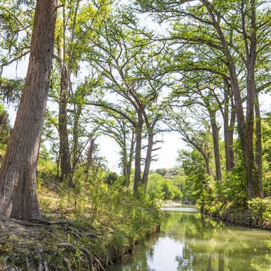 Water running through Honey Creek State Natural Area