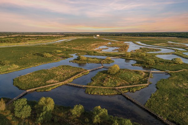 Water running through the The John Bunker Sands Wetland Center