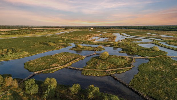 Water running through the The John Bunker Sands Wetland Center