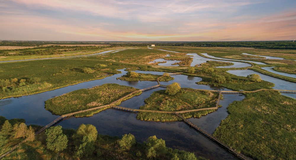 Water running through the The John Bunker Sands Wetland Center