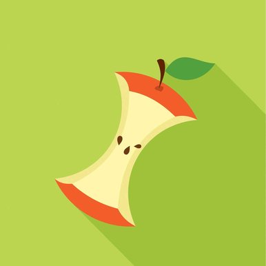 applecore illustration with a green background