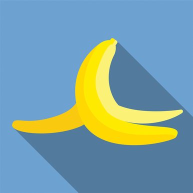 banana peel illustration with a blue background