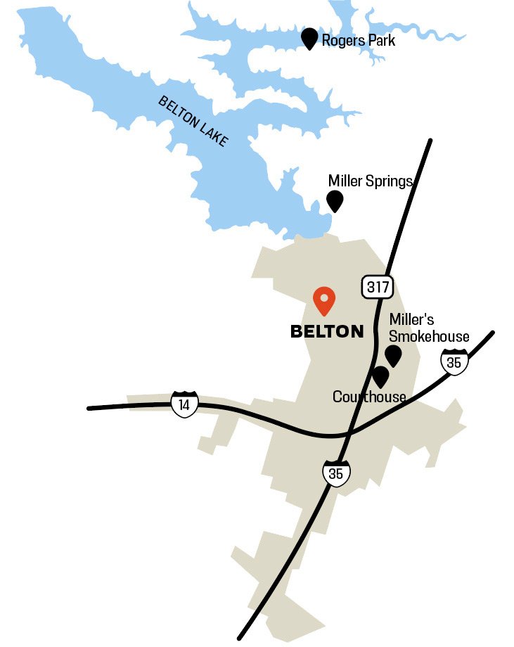 A map of Belton Texas