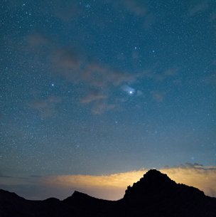 big bend night sky over mountain tops