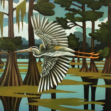 Caddo Lake Painting by Billy Hassell