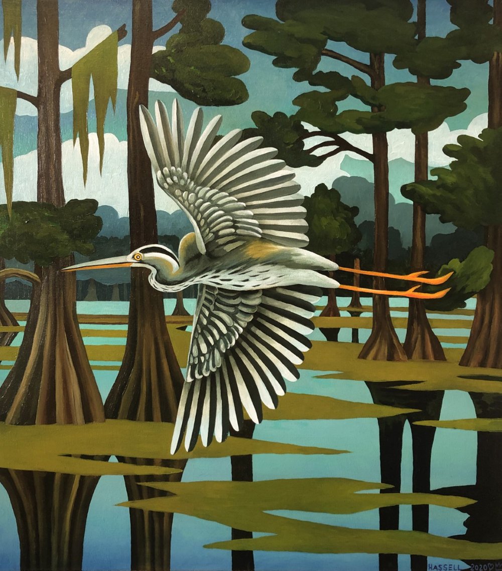 Caddo Lake Painting by Billy Hassell
