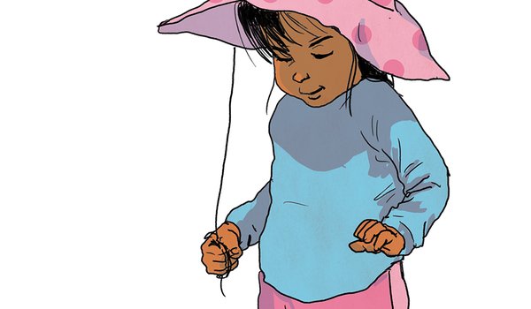 Illustration of a child with a balloon