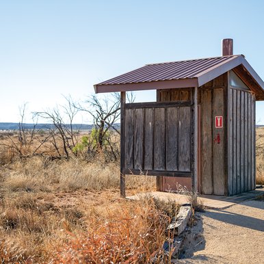 A bathroom along Caprock Canyons trailway