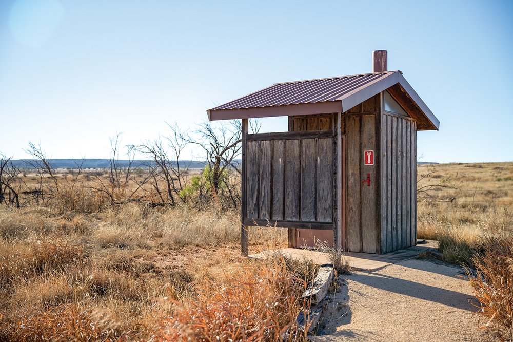 A bathroom along Caprock Canyons trailway