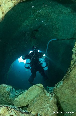 diver in cave 2