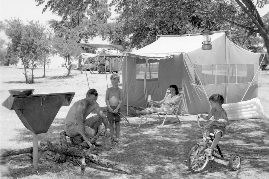 family camping at Lake Whitney State Park