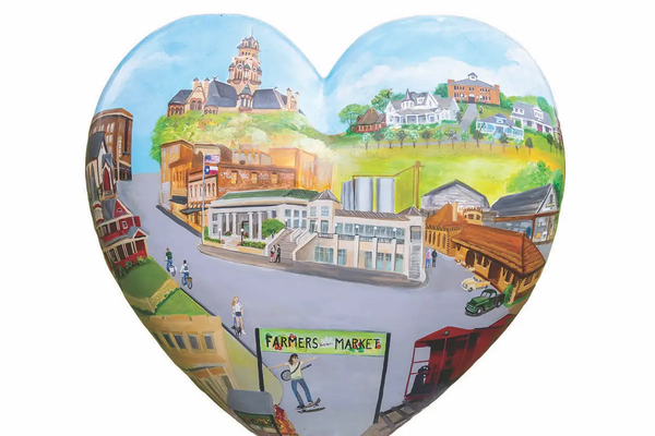 map of Waxahachie in the shape of a heart