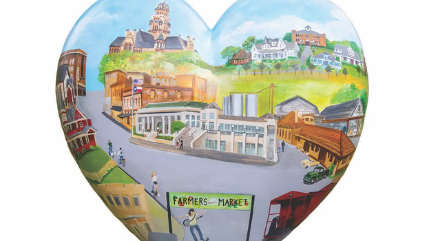 map of Waxahachie in the shape of a heart