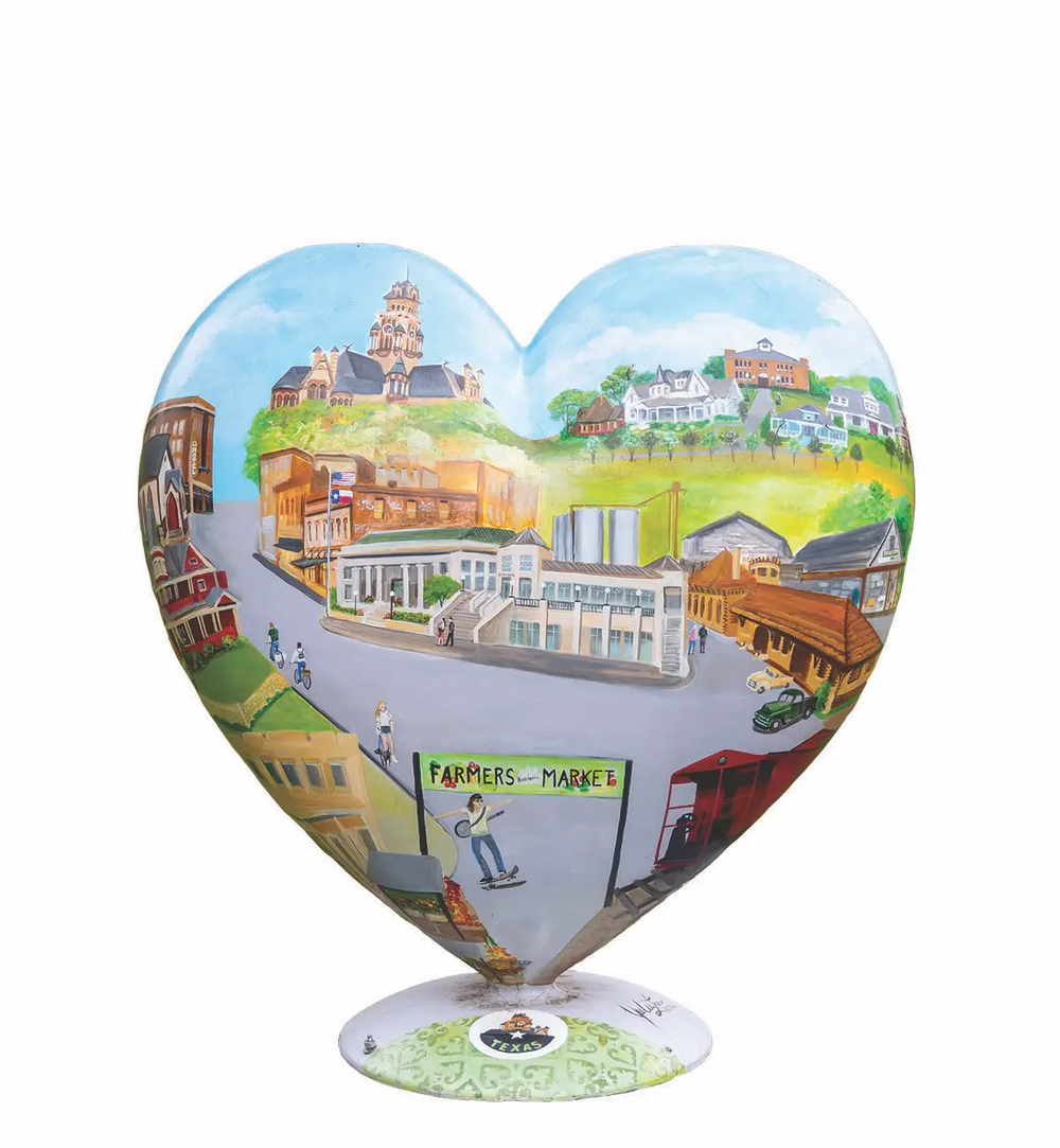 map of Waxahachie in the shape of a heart