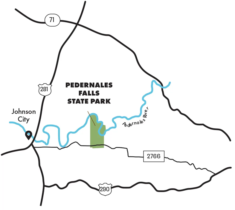 map of pedernales falls state park