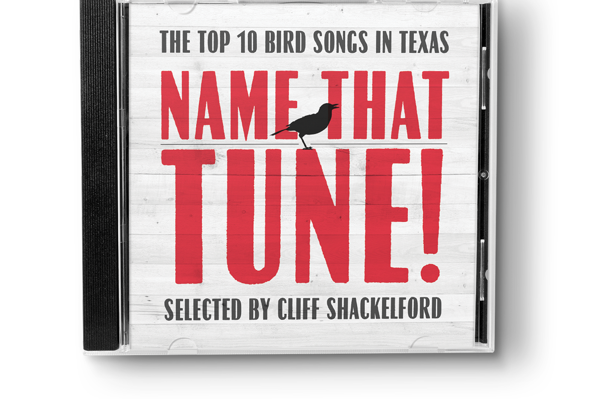 cd case with cover title top ten bird songs in Texas name that tune selected by Cliff Shackleford