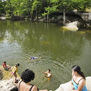 Swimming at McKinney Falls State Park