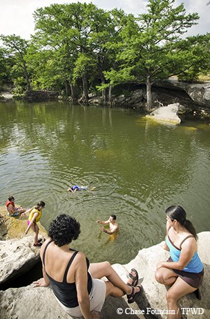 Swimming at McKinney Falls State Park