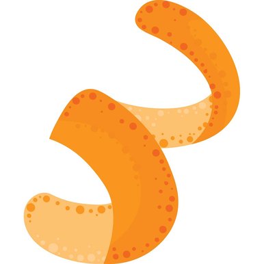 spiral of orange peel illustration with a white background