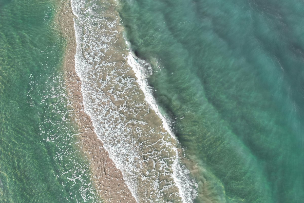 texas coast with a visible sandbar