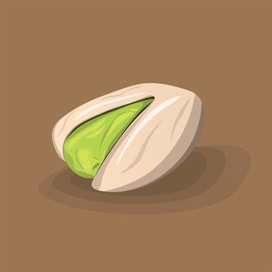 pistachio illustration with a brown background
