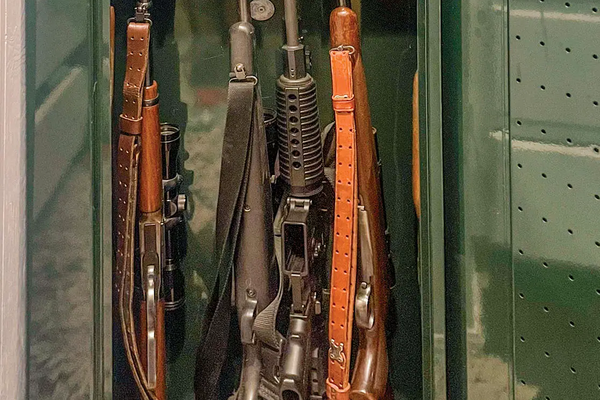 store guns safely in a green gun safe