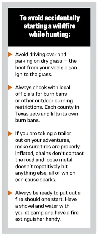 wildfire checklist to avoid accidentally starting a wildfire