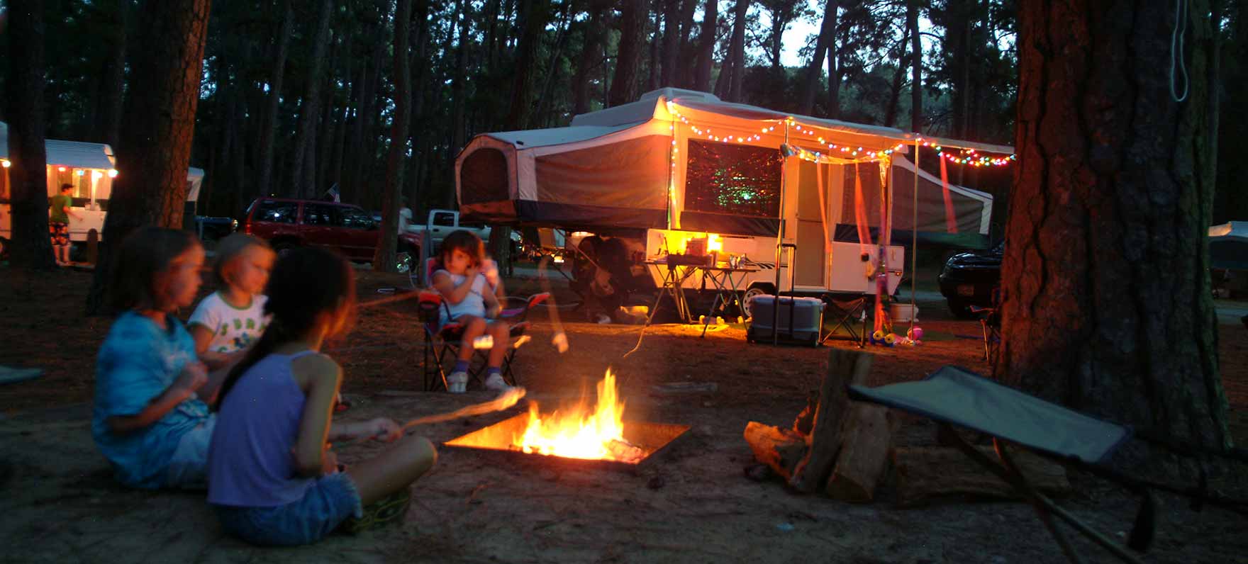 around the campfire at Bastrop state park