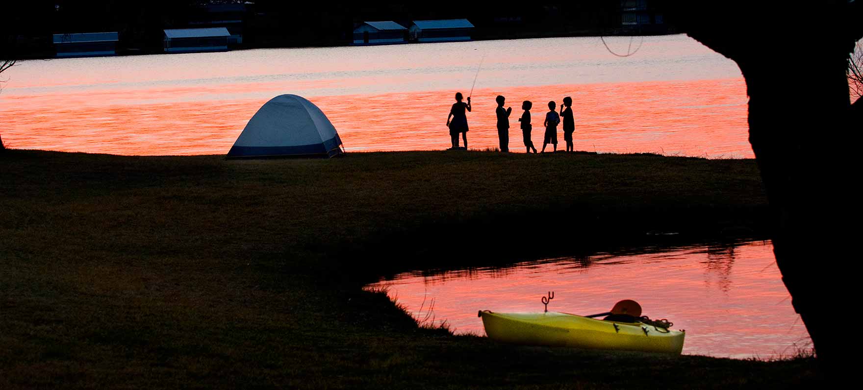 Inks lake sunset family